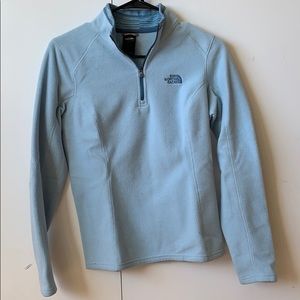 North Face blue quarter-zip sweatshirt